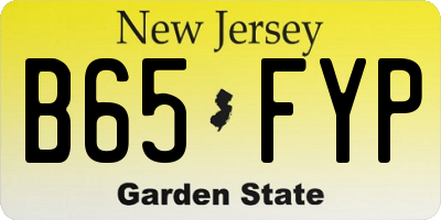 NJ license plate B65FYP
