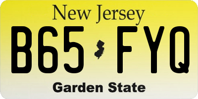 NJ license plate B65FYQ