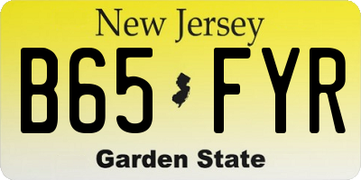 NJ license plate B65FYR