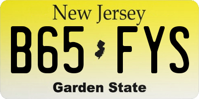 NJ license plate B65FYS