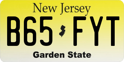 NJ license plate B65FYT