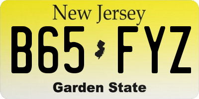 NJ license plate B65FYZ