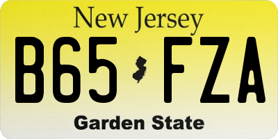 NJ license plate B65FZA
