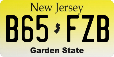 NJ license plate B65FZB