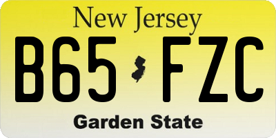 NJ license plate B65FZC