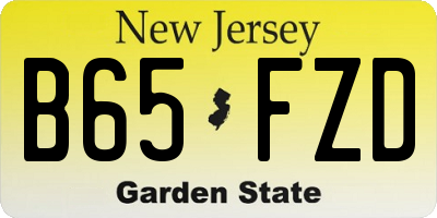 NJ license plate B65FZD