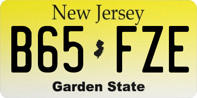 NJ license plate B65FZE