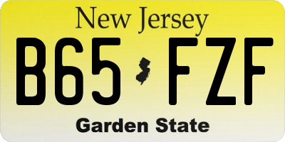 NJ license plate B65FZF