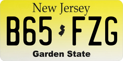 NJ license plate B65FZG