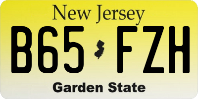 NJ license plate B65FZH