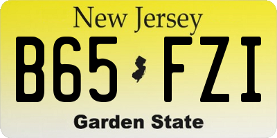 NJ license plate B65FZI