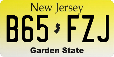 NJ license plate B65FZJ