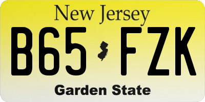 NJ license plate B65FZK