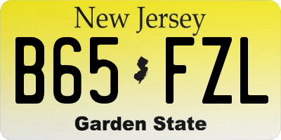 NJ license plate B65FZL