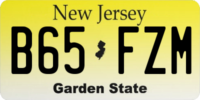 NJ license plate B65FZM