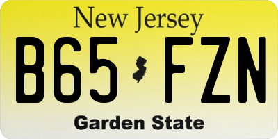 NJ license plate B65FZN