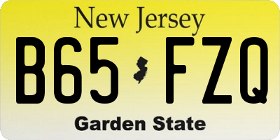 NJ license plate B65FZQ