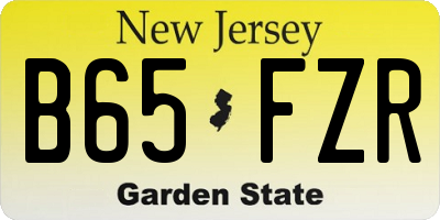 NJ license plate B65FZR