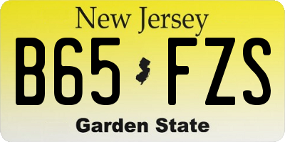 NJ license plate B65FZS