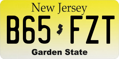 NJ license plate B65FZT
