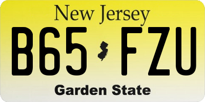 NJ license plate B65FZU