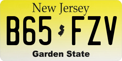 NJ license plate B65FZV