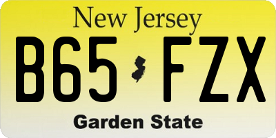 NJ license plate B65FZX