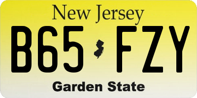 NJ license plate B65FZY