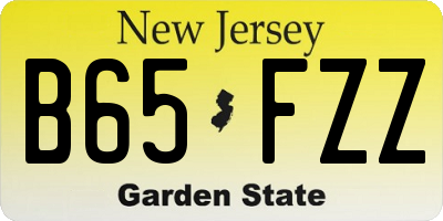 NJ license plate B65FZZ