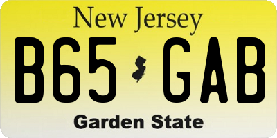 NJ license plate B65GAB