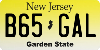 NJ license plate B65GAL