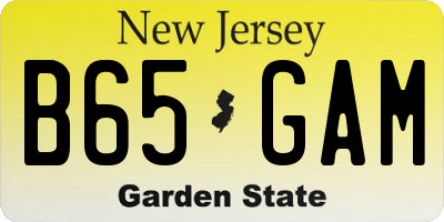 NJ license plate B65GAM
