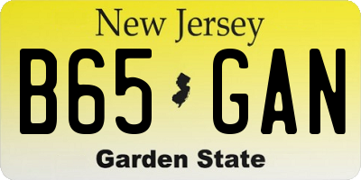 NJ license plate B65GAN