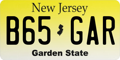 NJ license plate B65GAR