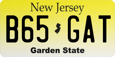 NJ license plate B65GAT