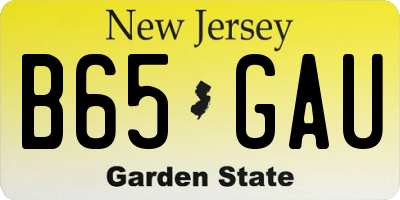 NJ license plate B65GAU