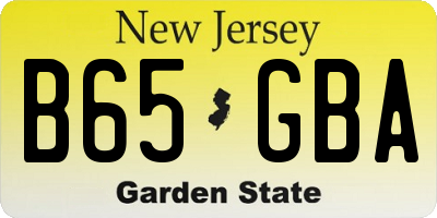 NJ license plate B65GBA