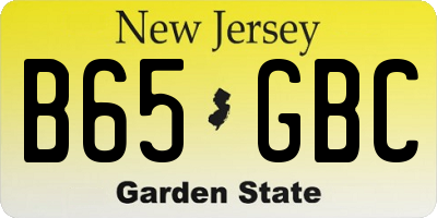 NJ license plate B65GBC