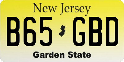 NJ license plate B65GBD