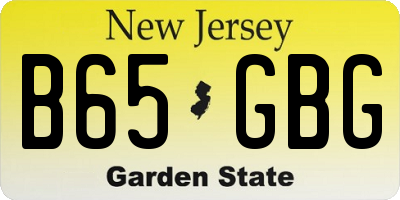 NJ license plate B65GBG