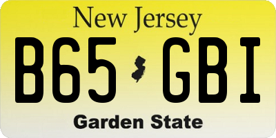 NJ license plate B65GBI