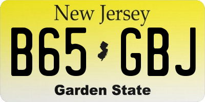 NJ license plate B65GBJ