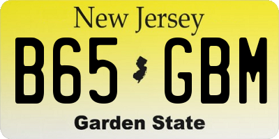NJ license plate B65GBM