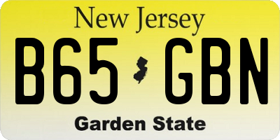 NJ license plate B65GBN