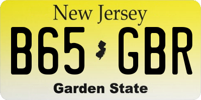 NJ license plate B65GBR