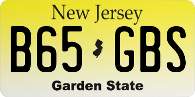 NJ license plate B65GBS