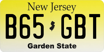 NJ license plate B65GBT