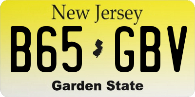 NJ license plate B65GBV