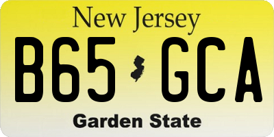 NJ license plate B65GCA