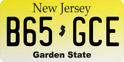 NJ license plate B65GCE